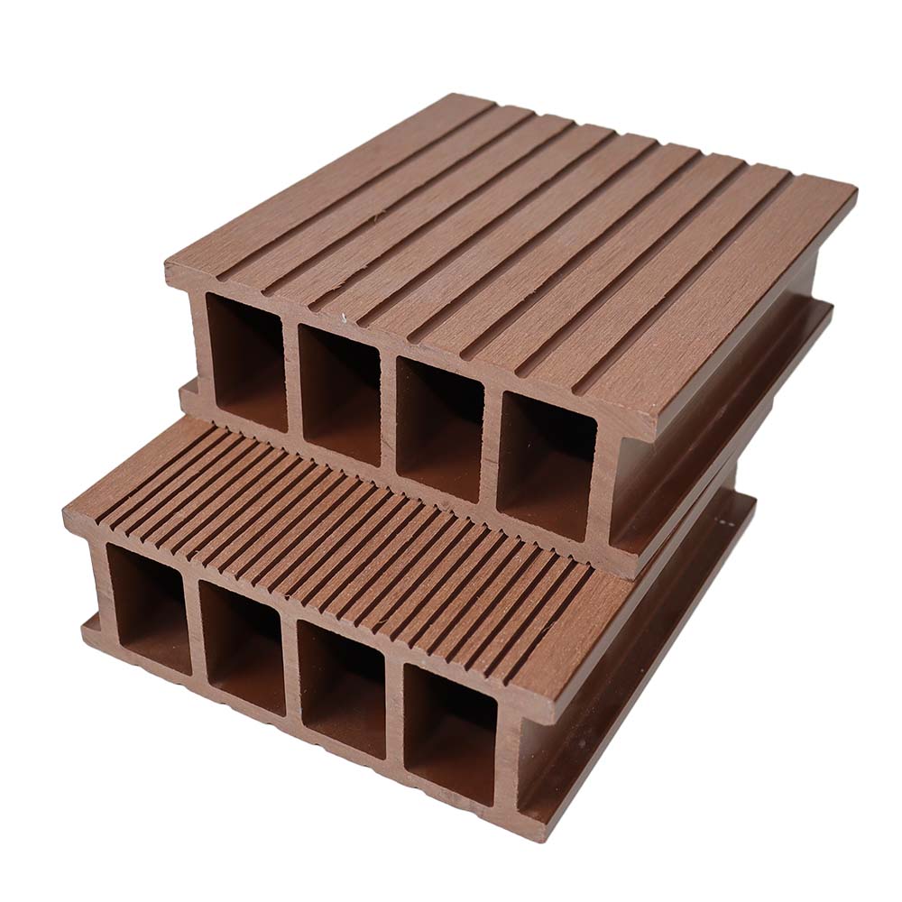 Cheap artificial hardwood wpc decking garden fence hollow deck wpc wood plastic composite decking boards wood texture flooring