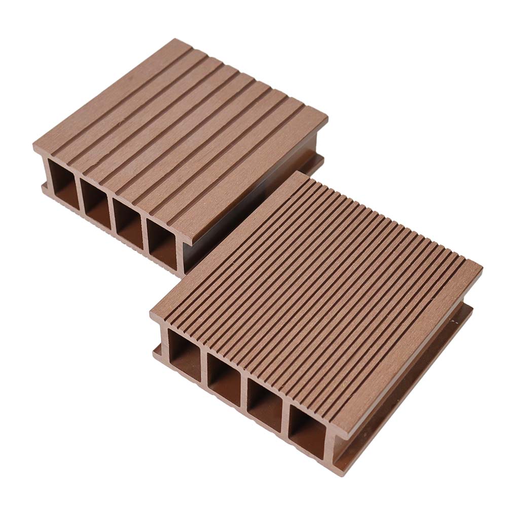 Cheap artificial hardwood wpc decking garden fence hollow deck wpc wood plastic composite decking boards wood texture flooring