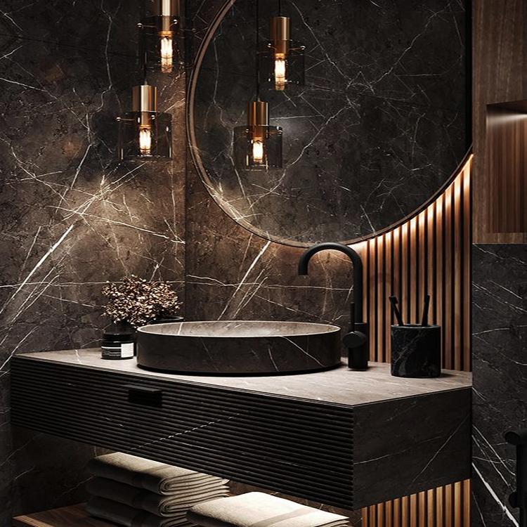 Gloss Marble Bamboo Charcoal Fiber Wood Veneer Panel Wall Panel Bamboo Charcoal Board Modern Indoor Matt board