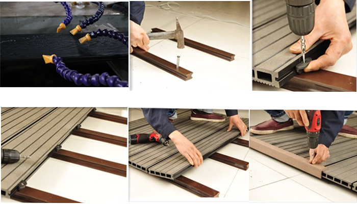 Solid WPC Terrace WPC Flooring Capped Wood Fiber Waterproof Outdoor Composite Decking Anti-slip