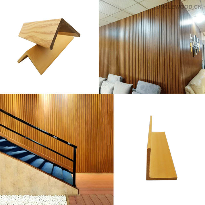 L shape corner trims wpc wood decking board easy installation accessories edge trim end siding cover floor skirting for decking