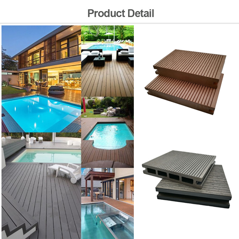 Plastic Swimming Pool WPC Composite Decking Board Tiles Interlocking Outdoor Flooring