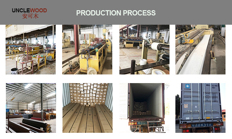 Custom interlock WPC outdoor decking 3D embossing wood grain composite decking boards wood plastic texture flooring