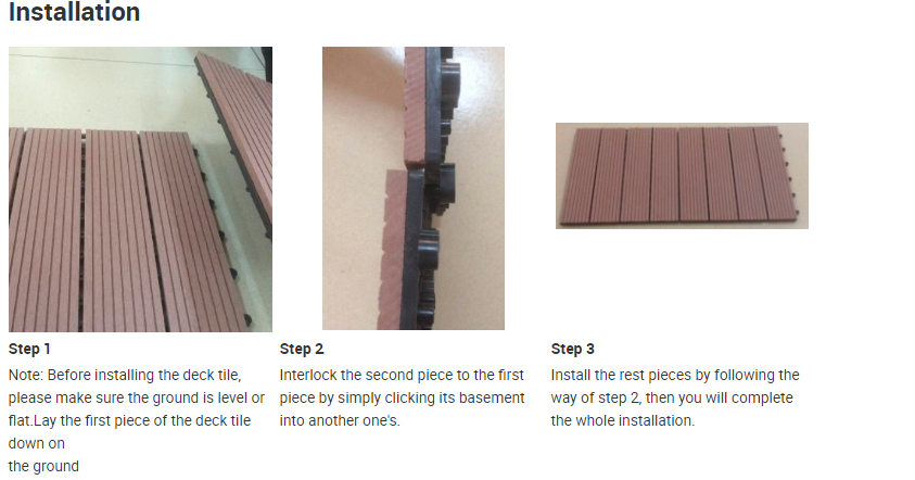 Premium Synthetic Turf Flooring Interlocking Grass Tiles with WPC Decking for Outdoor Patios Gardens and Decks