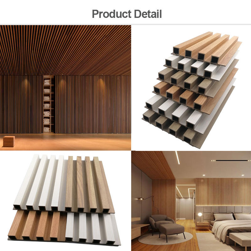 Waterproof Wood Plastic Composite Wall Panel WPC PVC cladding boards Interior Exterior fluted Wall Panels Wpc Wall Cladding