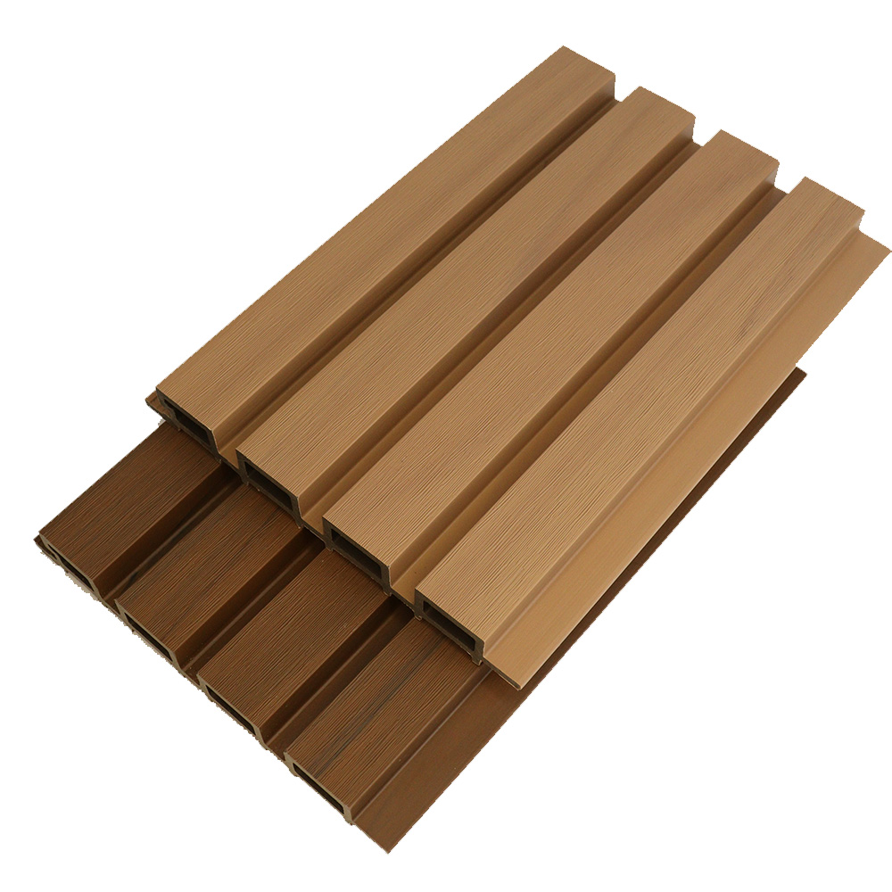 Outdoor Backyard UV Resistance Fluted WPC Board Waterproof Wood Plastic Composite Exterior Wall Cladding Wooden PVC Panel