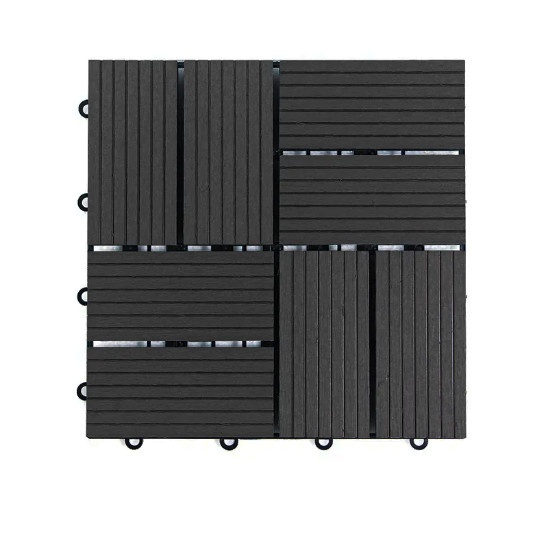 WPC Co-Extrudsion Tiles Eco-Friendly WPC Solid Interlock Floor Tile Wood Plastic Composite Decking Outdoor DIY Floor Tiles