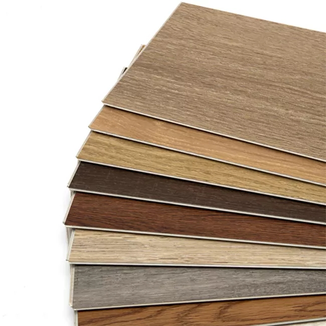 China 5mm pvc plastic waterproof vinyl tile stone wood plank click system rigid core manufacturer spc flooring