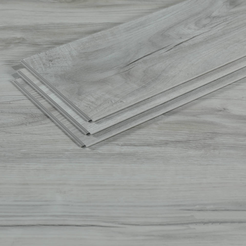 China 5mm pvc plastic waterproof vinyl tile stone wood plank click system rigid core manufacturer spc flooring