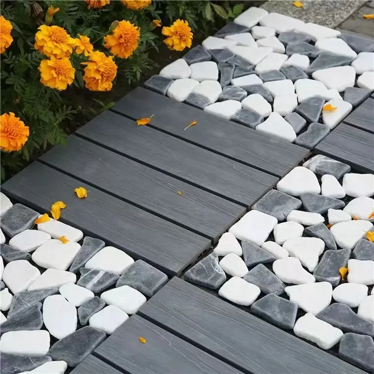 DIY Marble Stone Floor Tile Durable Garden Patio Balcony Outdoor Decoration Interlocking Deck Tile