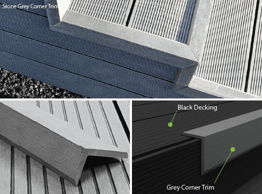 Decking installation accessories L shape corner wpc wood engineered decking board edge trim end siding flooring skirting