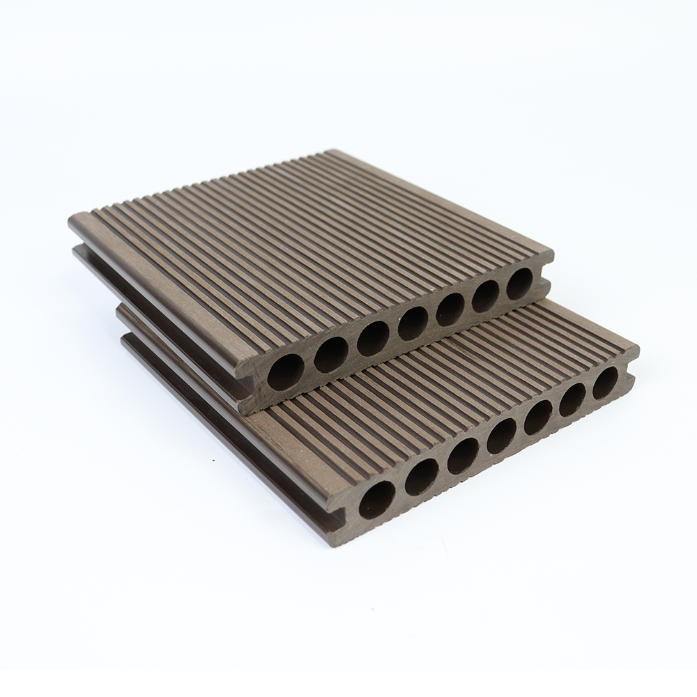 Custom interlock wpc outdoor Decking 3D embossing wood grain composite decking board china wood plastic texture flooring