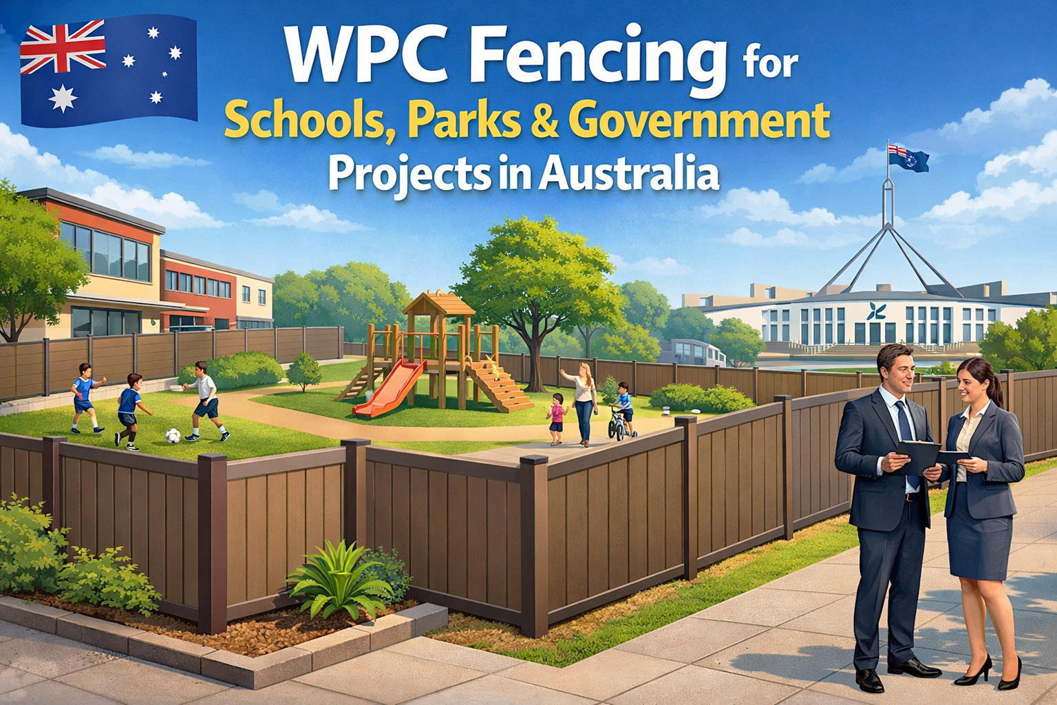 WPC Fencing for Schools, Parks & Government Projects in Australia