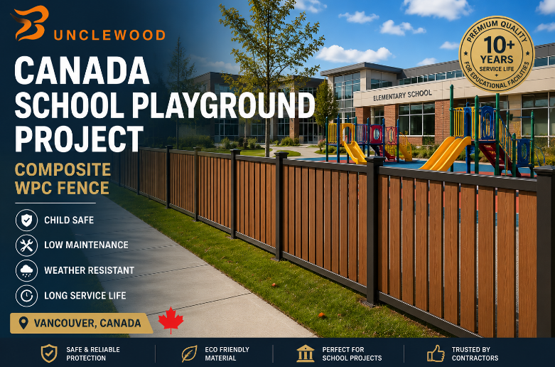 Canada School Playground Safety Project with Composite WPC Fence for Long Lasting Outdoor Security Solutions