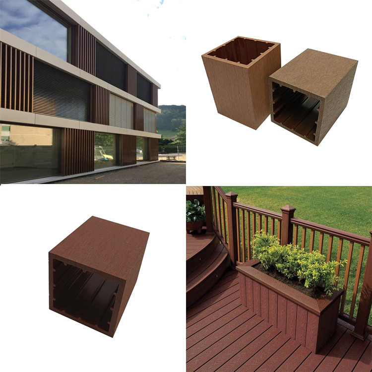 Outdoor waterproof easy installation wood plastic composite tubes garden pergola wpc timber beams