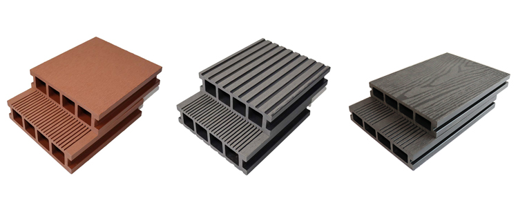 Outdoor Wpc Decking Hollow Swimming Pool Composite Board Floor Wood Plastic Texture Waterproof