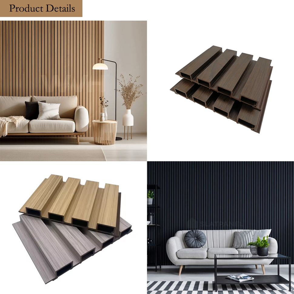 Home Decoration WPC Wall Covering PVC Louver Panels Board Wood Plastic Composite Wall Panel 