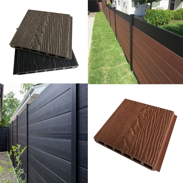 Customized Privacy Modern Garden Aluminum WPC Fence Slats Home Garden Privacy Fence Horizontal Privacy Aluminum Fence