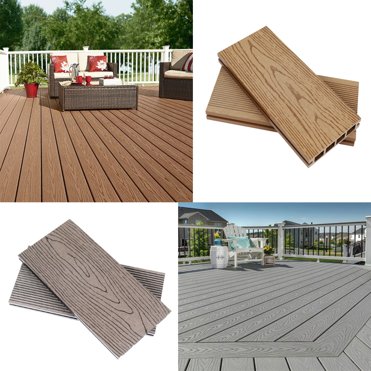 Waterproof modern co-extruded solid flooring outdoor plastic wood plank flooring wpc decking