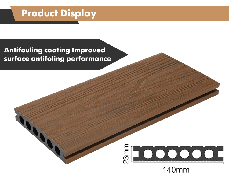 Popular WPC 140x23 Wood Plastic Composite Outdoor Co-Extrusion Decking Floor Outdoor Ecofriendly Decking