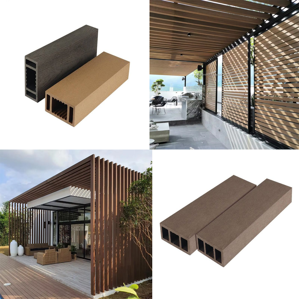 Weather Resistant Waterproof Hot Sale Wood Plastic Composite WPC Timber Square Tube 