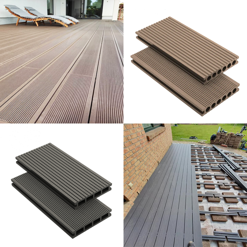 Anti-UV Deformation and Sag Resistant Quick and Easy Installation Garden Wood Plastic Composite WPC Timber Decking for Swimming Pool Park Garden