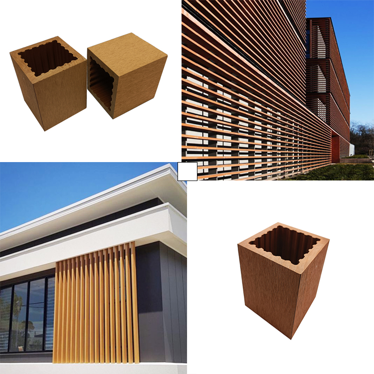 Wall Covering Office Building Wood Composite Exterior Wall Cladding Materials Wpc Outdoor Timber Tube