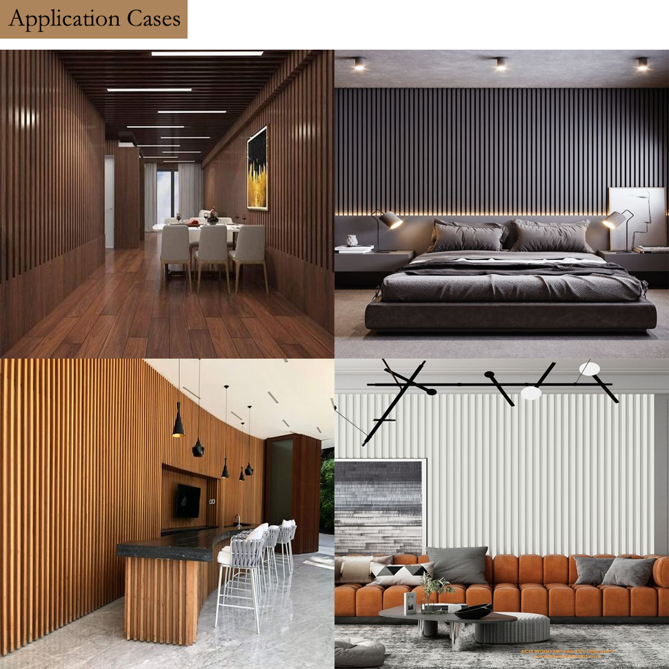 Fluted 3D Wood Wall Panel Cladding for Interior Design Decorative Wood Panels and Premium WPC Solid Wall Cladding