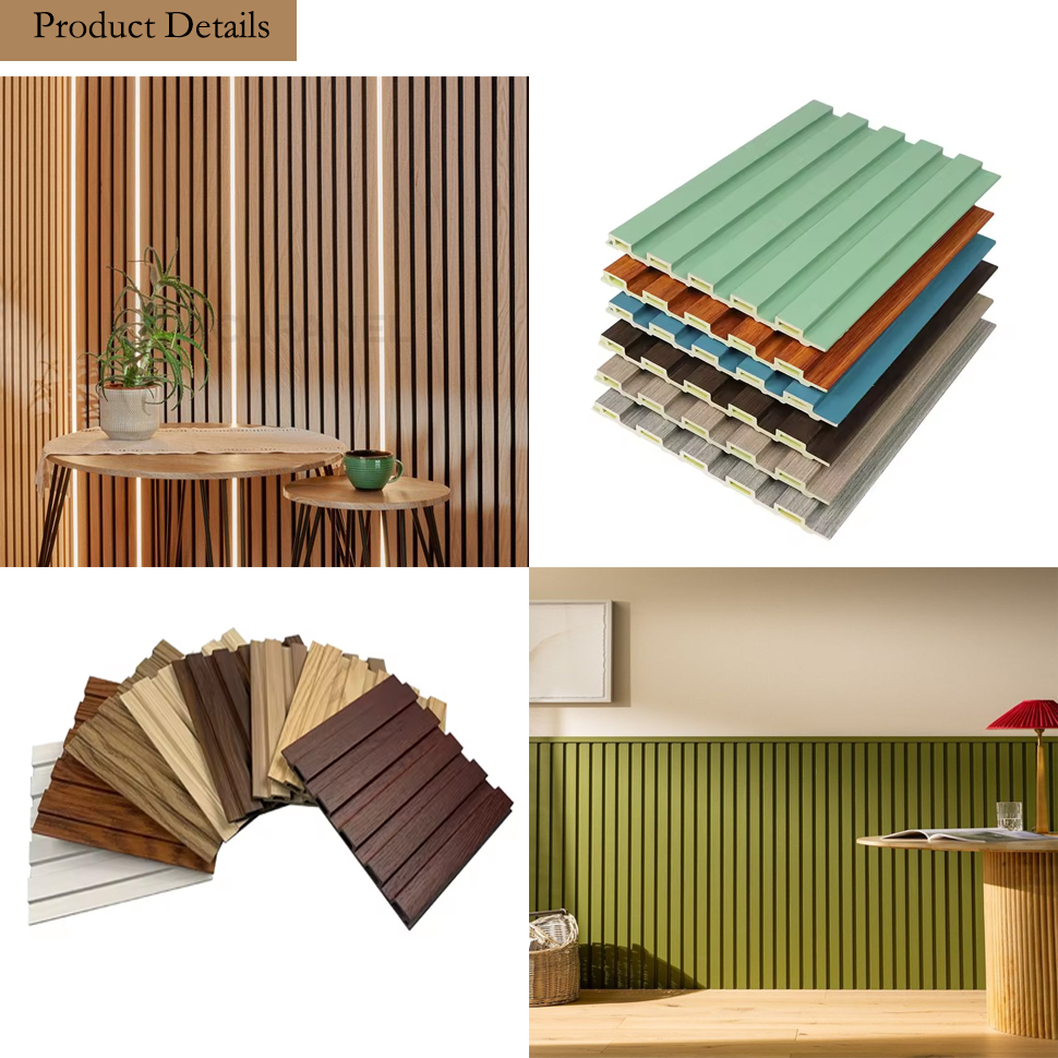 WPC Wood Composite Fluted Louver Wpc Pvc Louvers Indoor Wall Ceiling Decorative Wall Panel Para Interior Wall Cladding