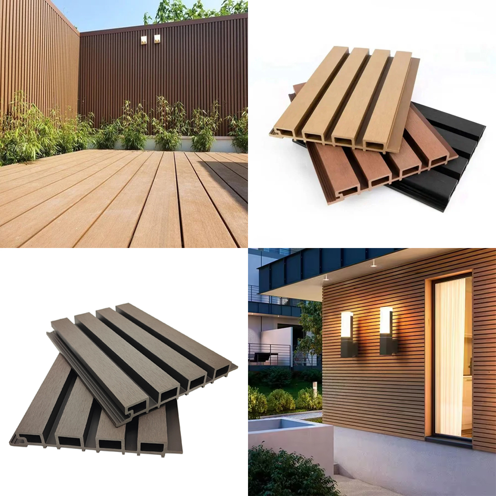 3D WPC Wood Plastic Composite Outdoor Privacy Wall Panel for Home Interior & Exterior Cladding Hollow Otuside Fluted Wall Panels