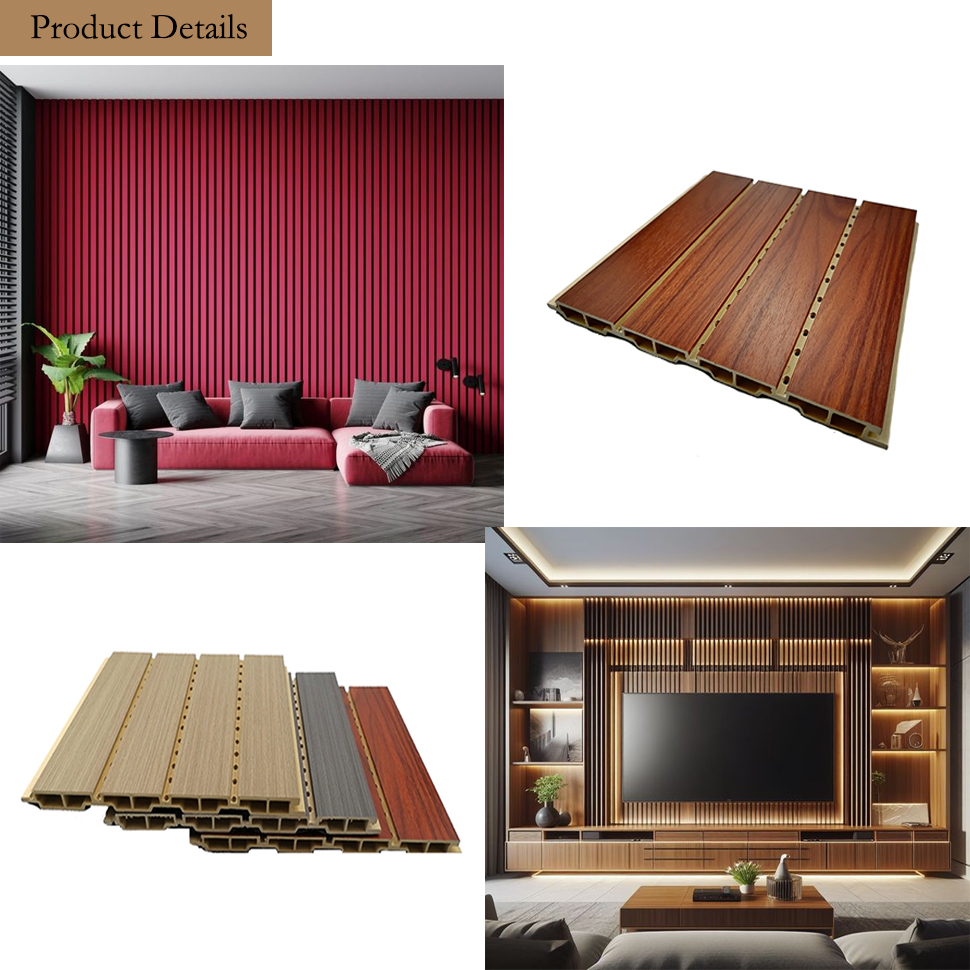 Decoration-Materials WPC PVC Acoustic Wood Fiber Interior Decoration Wall-Panels Cladding Panels 