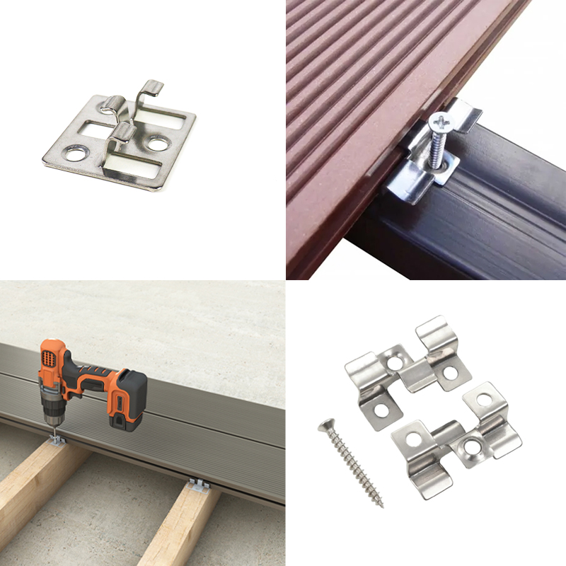 Anti Rust Screws and Starter Clips for WPC Composite Decking Outdoor Flooring