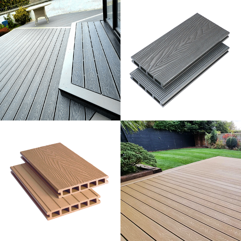Anti-UV 3D Embossed WPC Decking for Outdoor Terrace and Garden Slip-Resistant Waterproof Fireproof Maintenance-Free Flooring