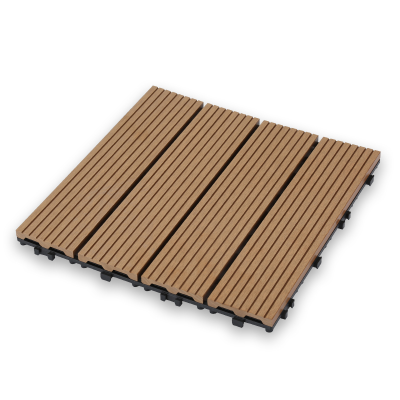 Quick Installation Low Maintenance Waterproof Anti-Fade Wood Plastic Composite WPC Interlocking Patio Deck Tiles 