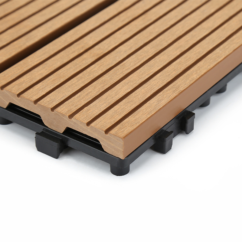 Quick Installation Low Maintenance Waterproof Anti-Fade Wood Plastic Composite WPC Interlocking Patio Deck Tiles 