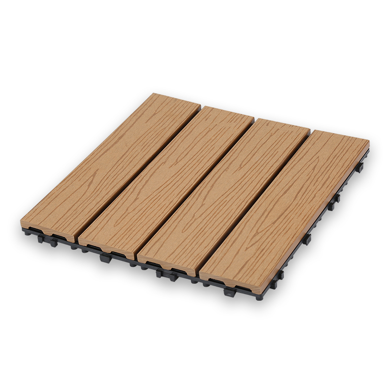 Factory Wholesale Waterproof Wood Plastic Composite Tile WPC DIY Garden Yard Interlocking Decking Tiles 