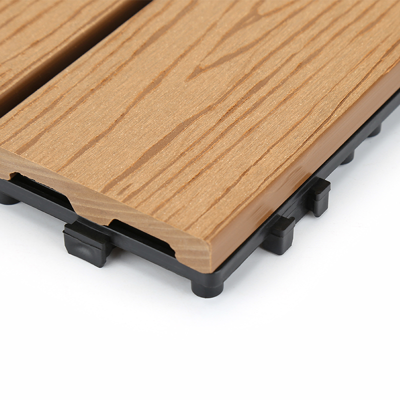 Factory Wholesale Waterproof Wood Plastic Composite Tile WPC DIY Garden Yard Interlocking Decking Tiles 