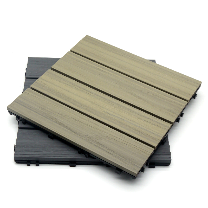 Eco-Friendly Patio Terrace Balcony Garden Floor Tiles Wood Plastic Composite Interlocking Outdoor WPC Decking DIY Tiles 