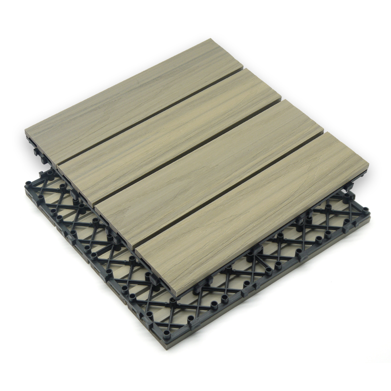 Eco-Friendly Patio Terrace Balcony Garden Floor Tiles Wood Plastic Composite Interlocking Outdoor WPC Decking DIY Tiles 