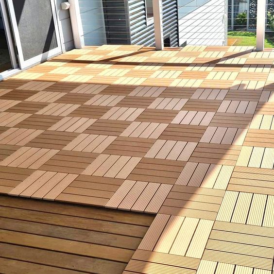 Wholesale Solid WPC Decking Hard Wearing Co-Extrusion Composite Deck Waterproof WPC Outdoor Decking Floor Tile 