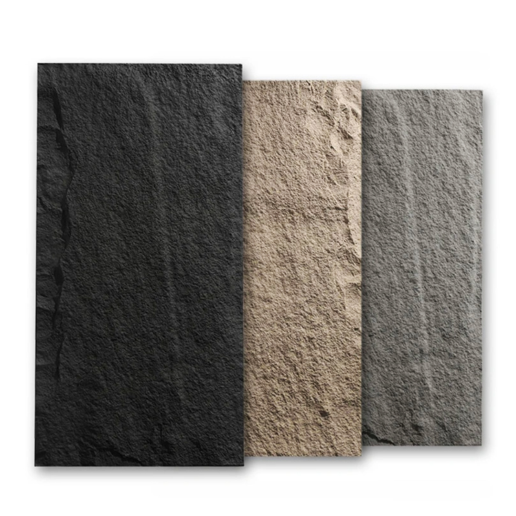 Home Decoration Dark Grey Simulation Polyurethane PU Cultural Stone Wall Panel instead of Stone