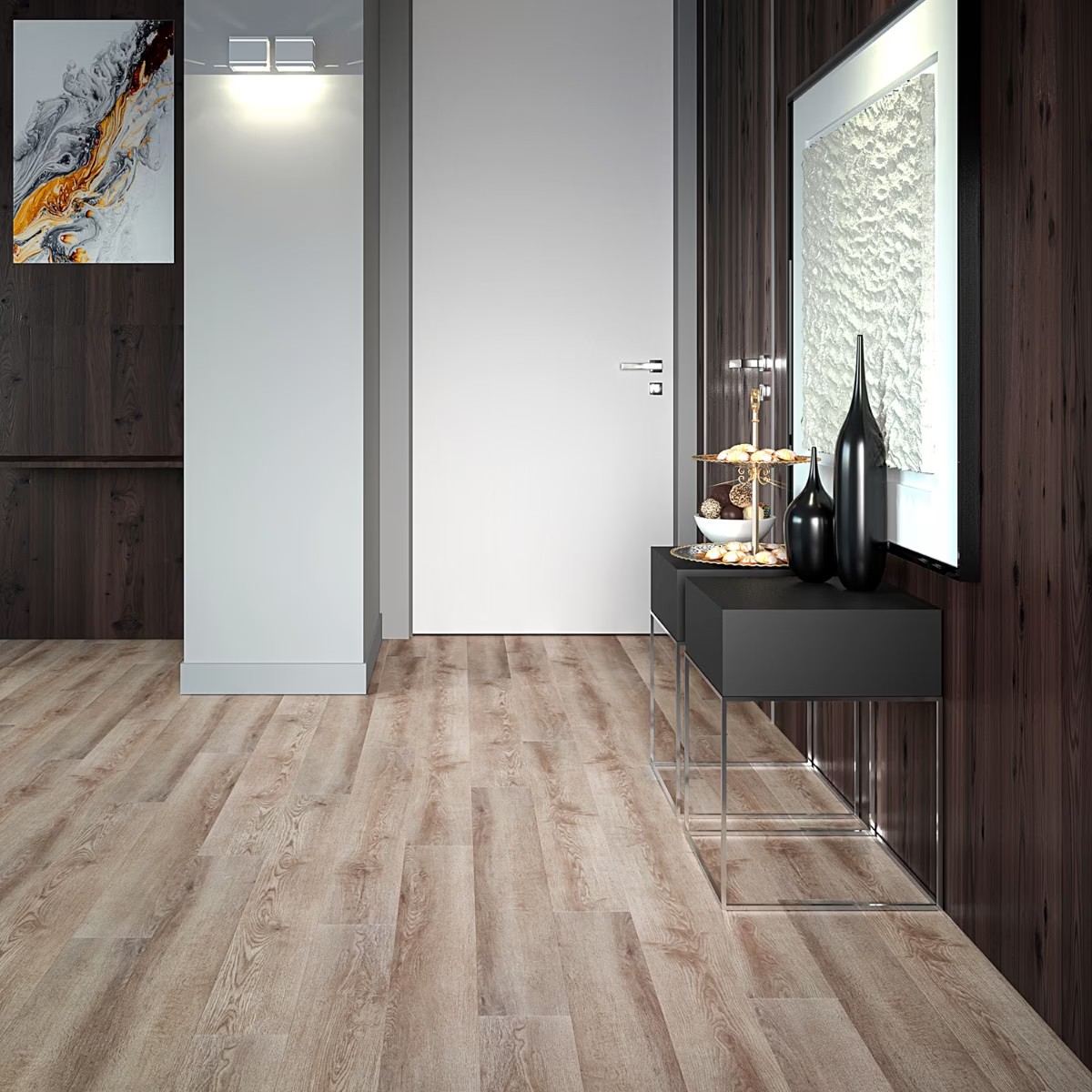 New Design Solid Core UV Cured Unilin Click PVC Plastic Flooring 4mm Vinyl Planks Luxury SPC Flooring 