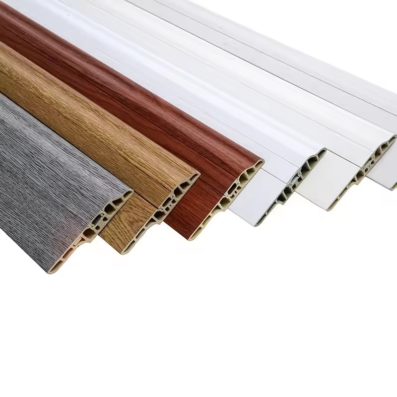 Skirting Board PVC Wall Base Plastic Trim Molding Waterproof Skirting Board Modern PVC Skirting Baseboards With Corner Connector