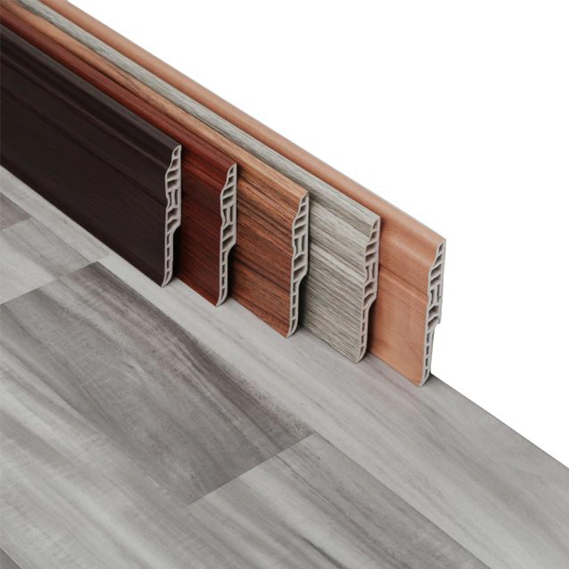 Skirting Board PVC Wall Base Plastic Trim Molding Waterproof Skirting Board Modern PVC Skirting Baseboards With Corner Connector