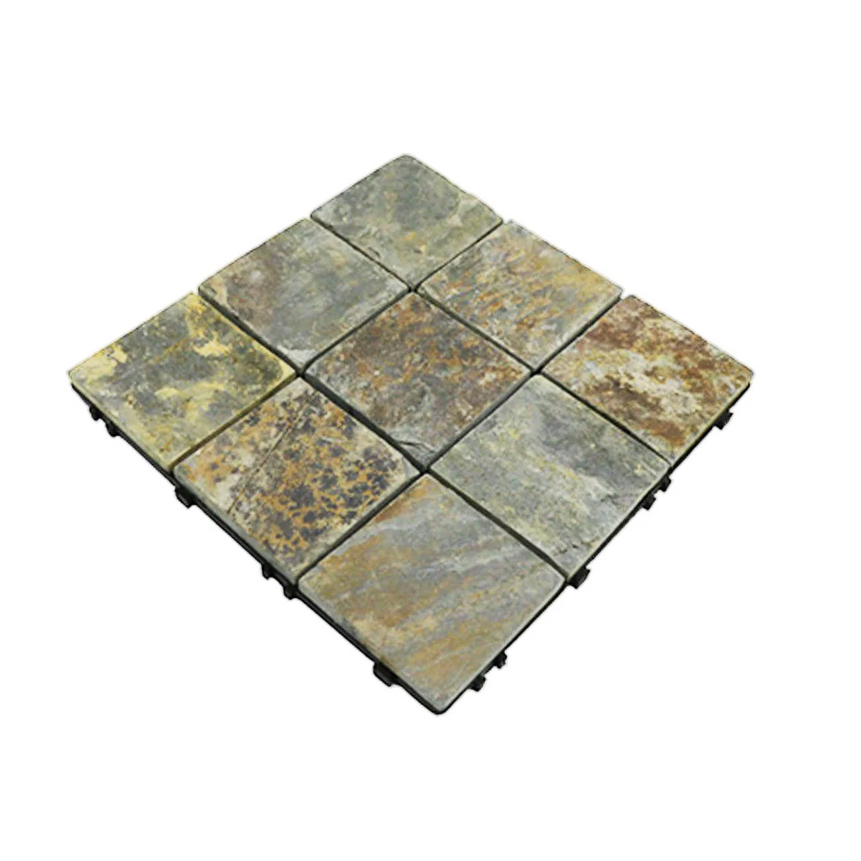 Modern Design Easy Installation Interlocking WPC Stone Decking Tiles Smooth and Waterproof for Outdoor Swimming Pool and Garden