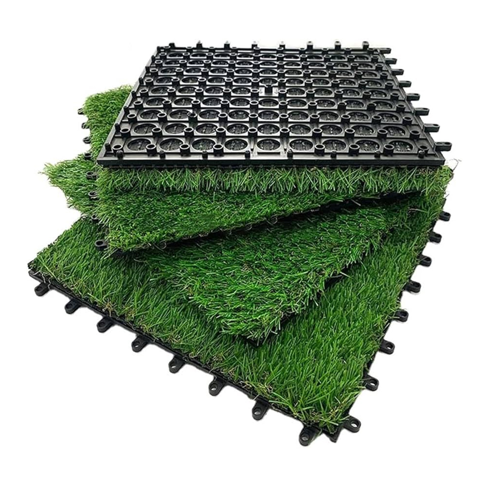 Artificial Grass Tiles - Artificial grass flooring grass deck tiles outdoor interlocking all weather balcony tiles