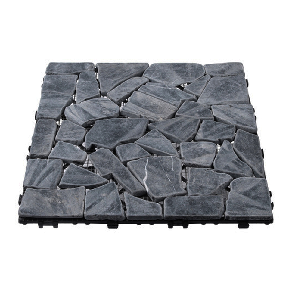 Waterproof Stone Look Anti-Slip Square Pavers Mat Garden Plastic Floor Interlocking Patio Deck Tiles for Indoor Outdoor Use