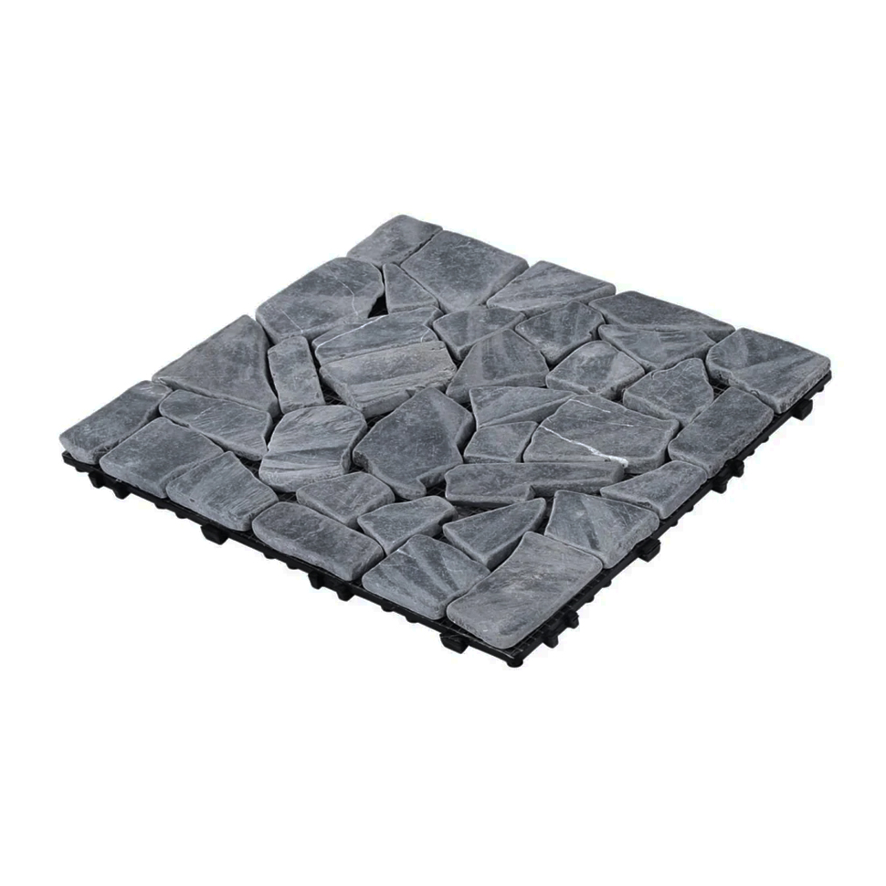 Waterproof Stone Look Anti-Slip Square Pavers Mat Garden Plastic Floor Interlocking Patio Deck Tiles for Indoor Outdoor Use