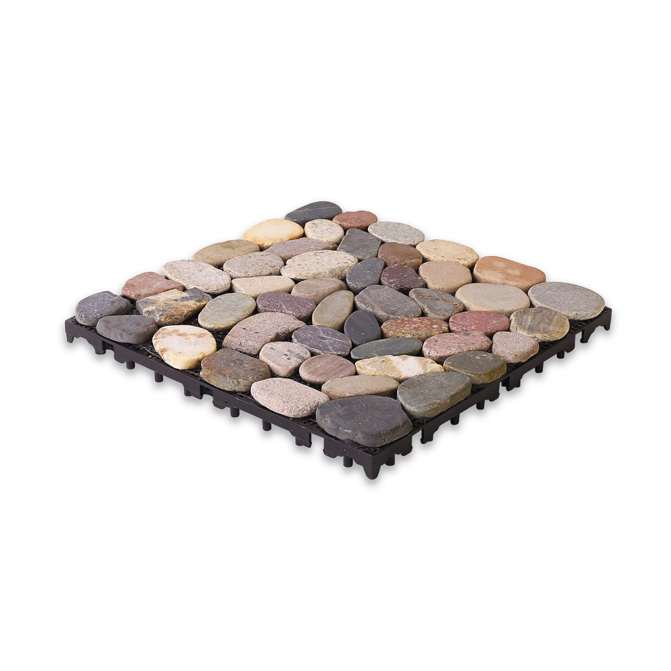 Patio garden bathroom stone tile natural stone interlocking tile plastic base marble stone tile