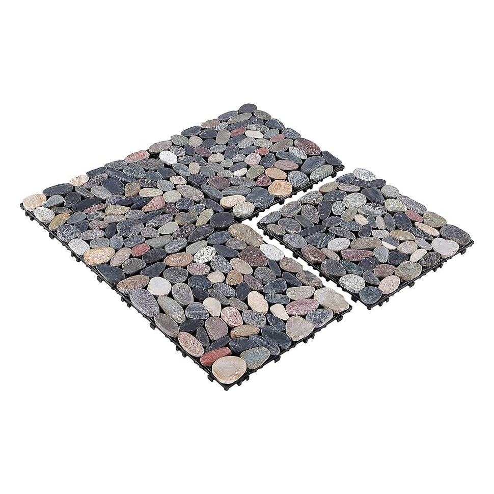 Patio garden bathroom stone tile natural stone interlocking tile plastic base marble stone tile